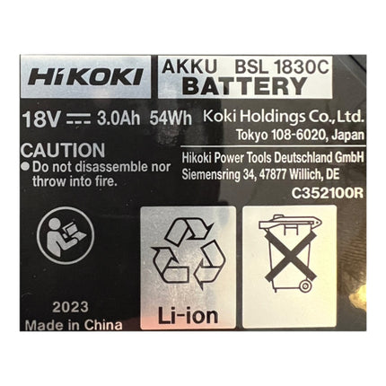 Hikoki BSL1830C 2x pacco batteria 18 V 3,0 Ah / 3000 mAh Li-ion ( 339783 )