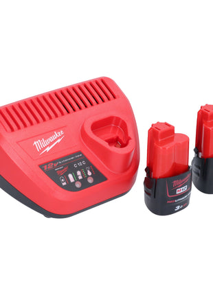 Milwaukee M12 FJS-302 Akku Stichsäge 12 V 22 mm Brushless + 2x Akku 3,0 Ah + Ladegerät