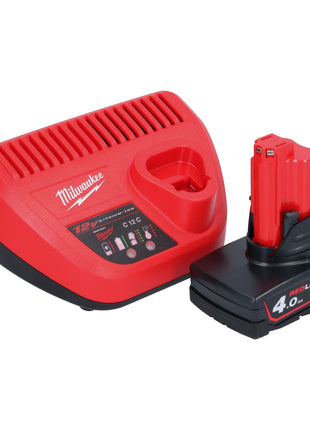 Sierra de calar a batería Milwaukee M12 FJS-401 12 V 22 mm sin escobillas + 1x batería 4,0 Ah + cargador