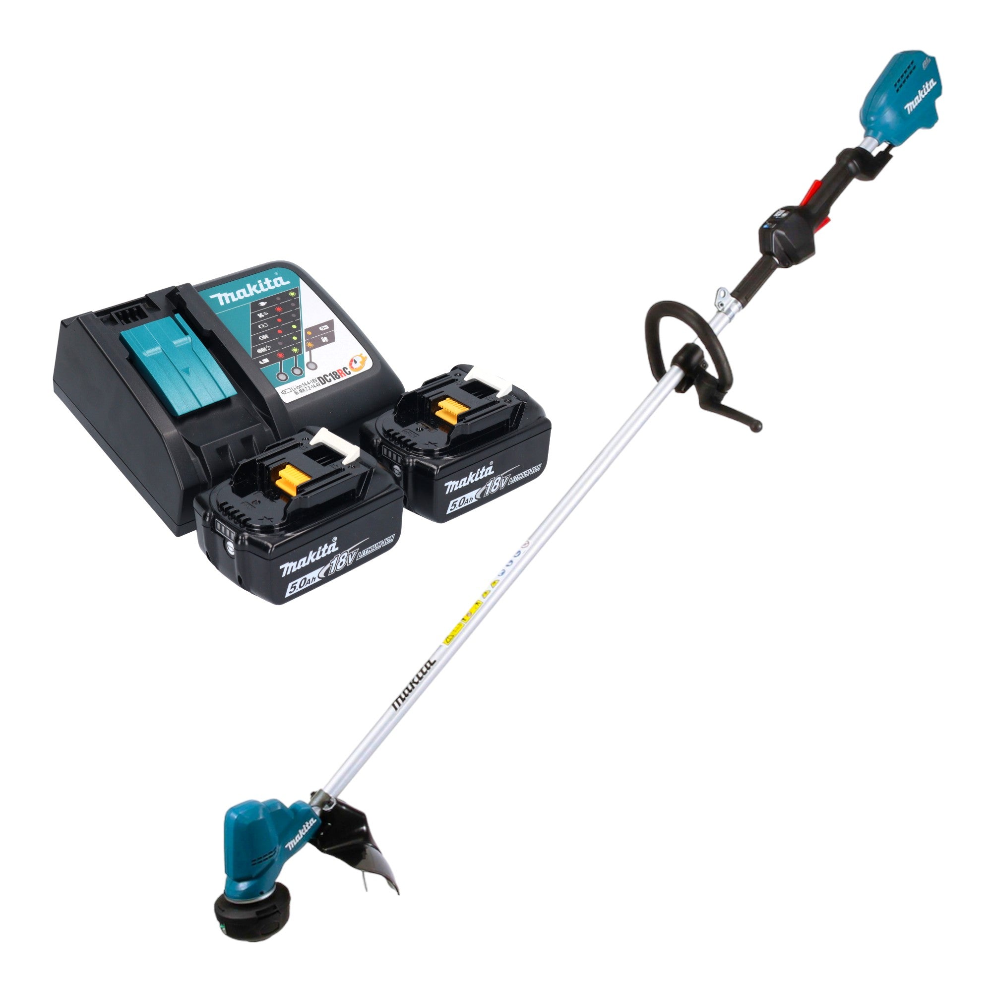 Makita DUR 190 LRT2X3 Akku Rasentrimmer 18 V 300 mm Brushless 2x Akku 5 0 Ah Ladegeraet 0 - toolbrothers