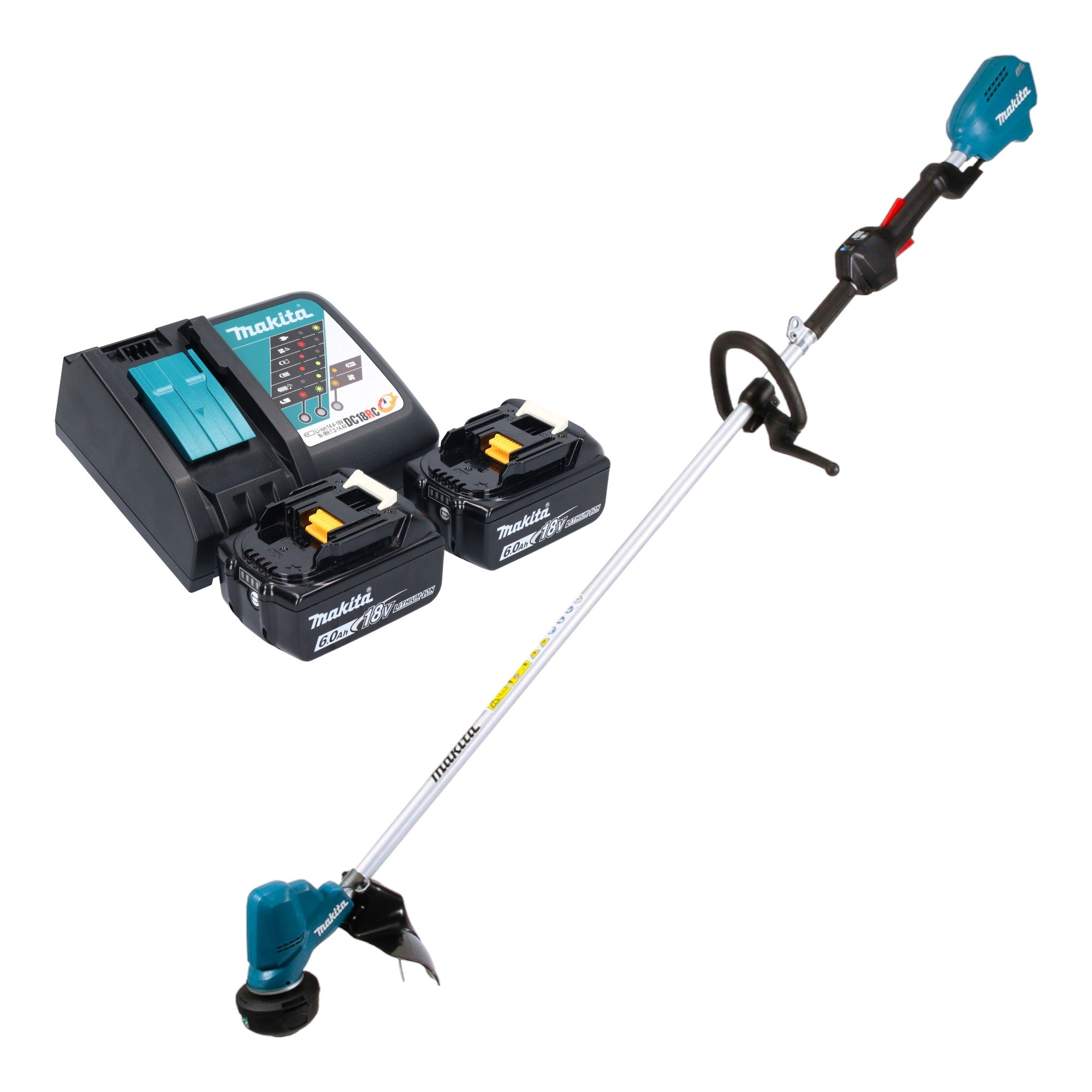 Makita DUR 190 LRG2X3 Akku Rasentrimmer 18 V 300 mm Brushless 2x Akku 6 0 Ah Ladegeraet 0 - toolbrothers