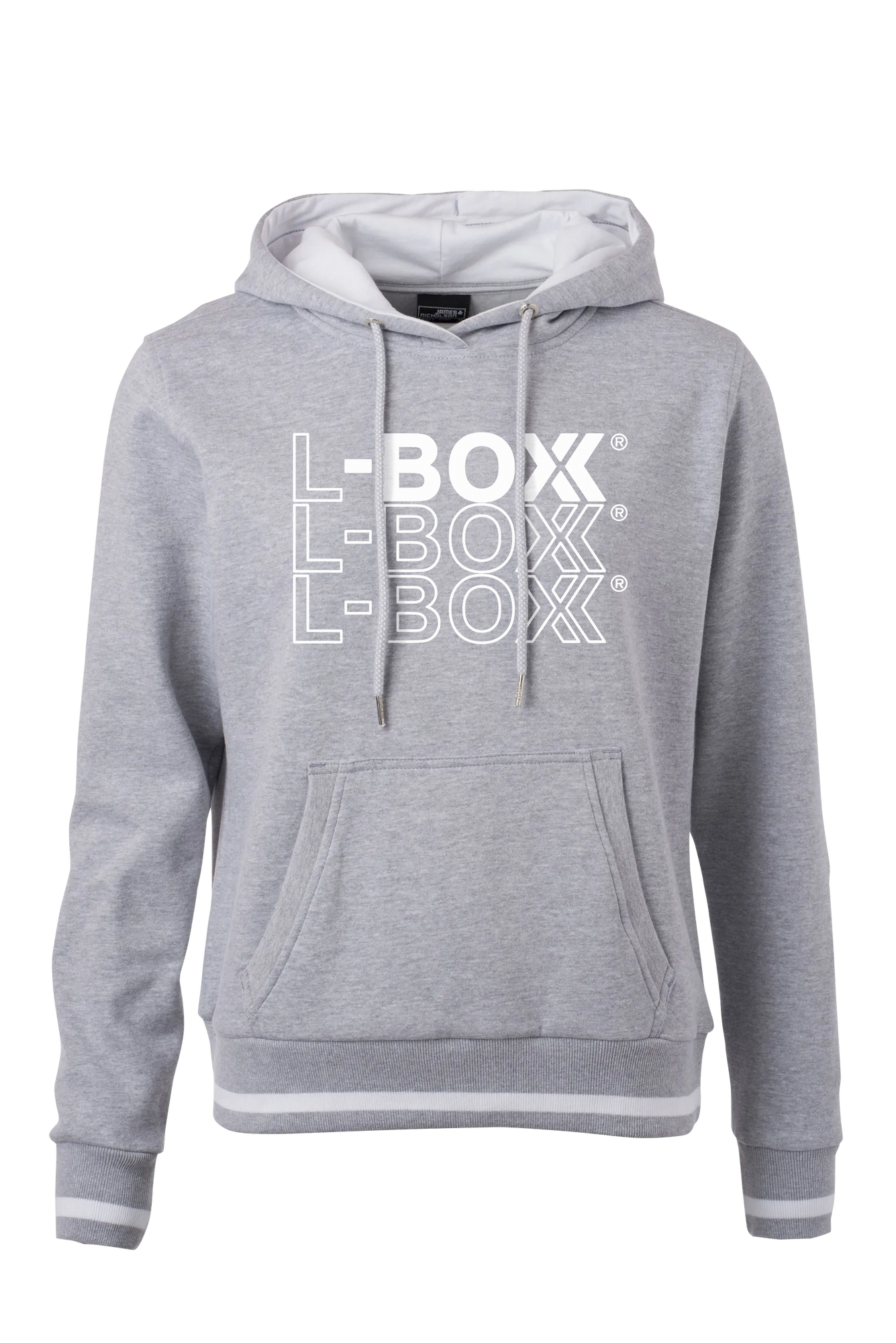 Der L BOXX Hoodie in Grau Weiss Herren Groesse L Sportlich und Bequem  0 - toolbrothers