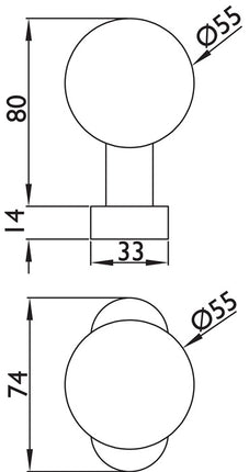 Rahmentürknopf 2085 ( 3000267271 ) Material Edelstahl 60 festdrehbar