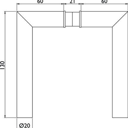 Coppia di maniglie per porte in vetro 1802 BASIC 02 ( 3000253952 ) Mandrino quadrato in acciaio inox 8 mm