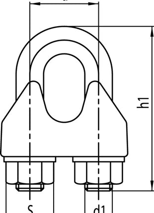 Sicherheitsdrahtseilklemme DIN 1142-EN 13411-5 ( 1000120145 ) Gewinde M5 verzinkt