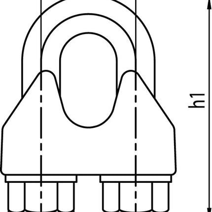 Morsetto per fune metallica di sicurezza DIN 1142-EN 13411-5 ( 1000120145 ) Filettatura M5 zincata