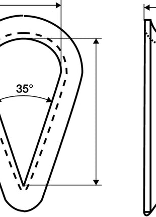 Kausche DIN 6899 Form B ( 1000120173 ) 5 mm galvanisch verzinkt mit tiefer Rille