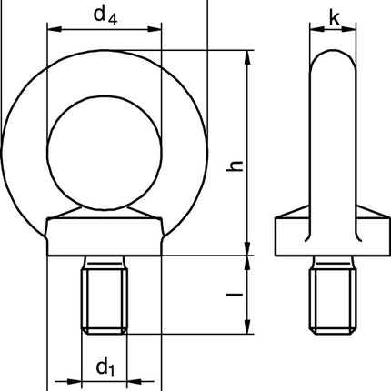 Golfare DIN 580 ( 5000601203 ) Filetto M12 zincato
