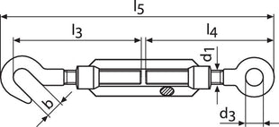 Tensor DIN 1480 (1000120408) M8 longitud 182 - 257 mm galvanizado