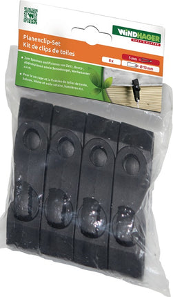 Set di clip per teloni Windhager ( 4000818605 ) 8 clip di fissaggio con viti