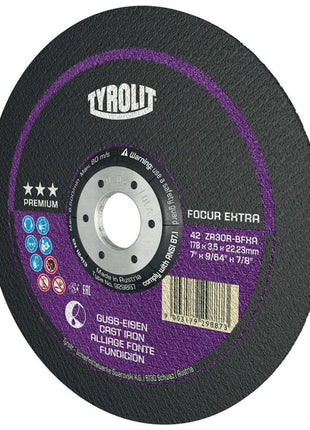 Disco de corte Tyrolit PREMIUM FOCUR EXTRA (8000758235) D230x3mm orificio desplazado 22,23 mm