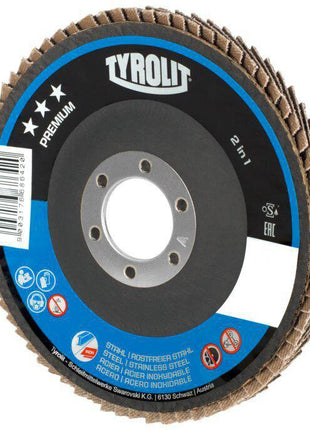 Tyrolit disque à lamelles PREMIUM ( 4000845931 ) Ø 125 mm grain 60 coudé