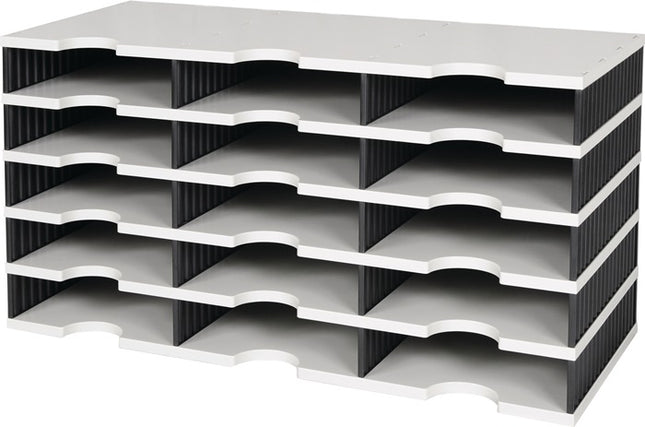 vassoio di smistamento styro Trio ( 9000493277 ) 15 scomparti in polistirolo grigio/nero