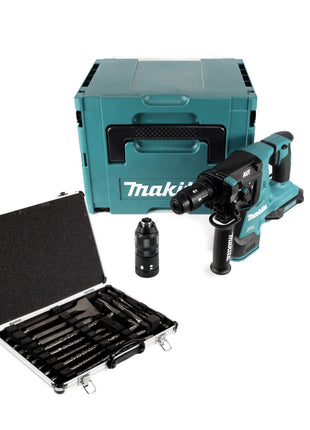 Makita DHR 281 ZJ Akku Bohrhammer 2x18V 2,8J brushless SDS plus + Makpac + 17-tlg. Bohrer und Meißel Set + Koffer - ohne Akku und Ladegerät - Toolbrothers