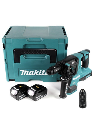 Makita DHR 281 MJ Brushless Akku Bohrhammer 28 mm 2x 18 V für SDS-PLUS mit Schnellwechselfutter im Makpac + 2x 4,0 Ah Akku - ohne Ladegerät - Toolbrothers