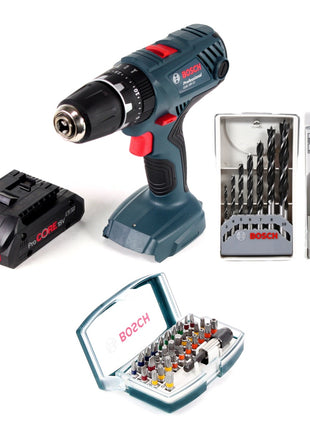 Bosch Professional GSB 18V-21 Akku Schlagbohrschrauber 18V 55Nm + 1x Akku ProCORE 4,0Ah + Bit- und Bohrer-Set - Toolbrothers