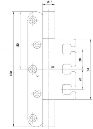 Simonswerk Objektband VARIANT VX 7939 ( 3000700118 ) Edelstahl matt gebürstet 160 kg gefälzte Türen