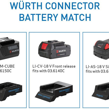 Adattatore batteria Scangrip SMART CONNECTOR ( 4000873491 ) adatto per WÜRTH