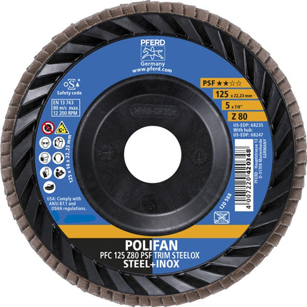 Disco lamellare PFERD TRIM STEELOX ( 8001720484 ) Ø 125 mm granulometria 80 conica