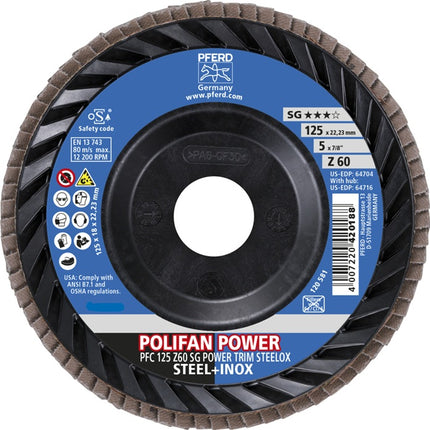 Disco lamellare PFERD TRIM STEELOX ( 8001720489 ) Ø 125 mm granulometria 60 PFC / B / T29