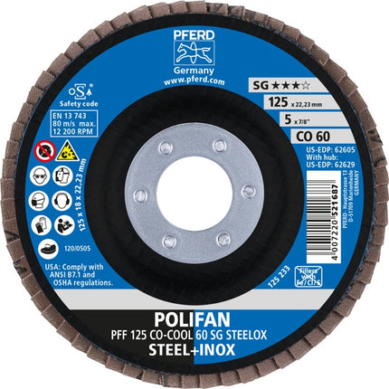 Disco lamellare PFERD POLIFAN ( 8000146435 ) Ø 125 mm grana 60 piatta
