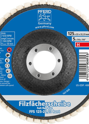 Disco de láminas de fieltro PFERD (8000430460) Ø 125 mm, versión dura