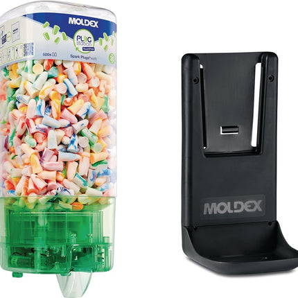 Moldex Gehörschutzspender PlugStation TouchFree ( 8001327902 ) mit Füllung Spark Plugs (500 Paar)