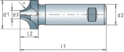 Maykestag fresa per profili a quarto di cerchio DIN 6518 B tipo N ( 4117802018 ) raggio 10 mm numero di taglienti 4
