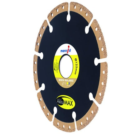 Disco diamantato MC850 AkkuMAX ( 4000865528 ) Ø 125 mm foro 22,23 mm larghezza segmento smerigliatrice angolare 37,6 mm