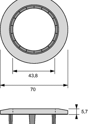 Bague de recouvrement L&amp;S Vision (3000550008) Ø 70 mm