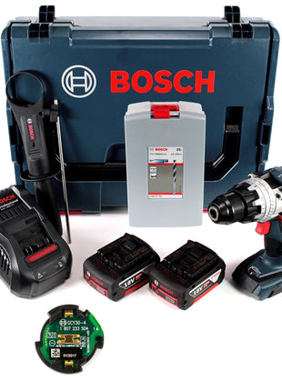 Bosch GSR 18 V-85 C Akku Bohrschrauber 18V 110Nm Solo in L-Boxx mit GCY 30-4 Connectivity Modul und 2x 5,0 Ah Akku + Ladegerät + 25 tlg. Spiralbohrer Set - Toolbrothers