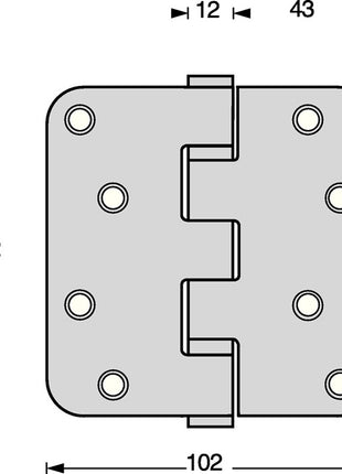 Intersteel Kugellagertürscharnier ( 3000255609 ) Edelstahl abgerundet matt ausziehbarer Stift