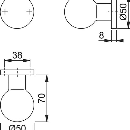 Manopola Hoppe rosa 50/11 ( 8000348172 ) Manopola a sfera F1 in alluminio