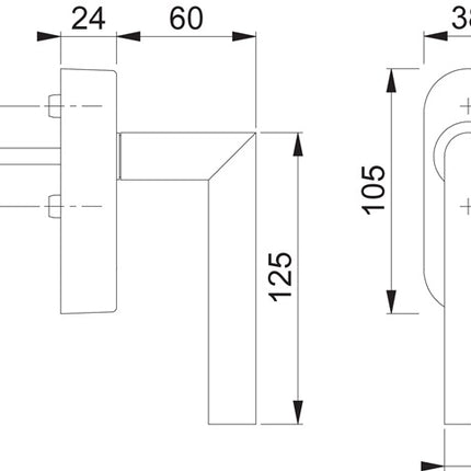Hoppe maniglia per finestra Amsterdam E0400/FR-408 ( 8000460411 ) acciaio inox 20-30 mm eManiglia per finestra