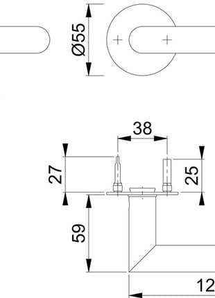 Para klamek Hoppe Amsterdam E1400Z/849N ( 3000203521 ) stal nierdzewna F69 trzpień kwadratowy 8 mm