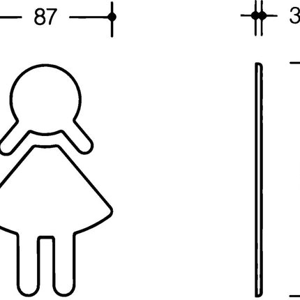 HEWI Symbol Frau 801.91B020 ( 8000645321 ) Polyamid Farb-Nr. 92