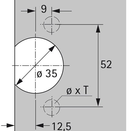 Hettich tazza per cerniera Selekta ( 8000611038 ) tazza TX 32 / 52x9