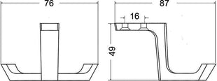 Hermeta Decken-Mantelhaken 0200 ( 3000283277 ) zweifach Ausladung 87 mm Höhe 49 mm