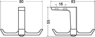 Perchero de techo Hermeta 0201 (3000283278) saliente cuádruple 83 mm altura 55 mm