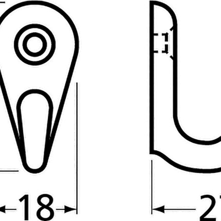 Gancio per asciugamani Hermeta 0557 ( 3000283280 ) 1 gancio Altezza 36 mm Sporgenza 27 mm