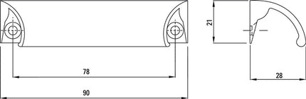 Maniglia per mobili Hermeta ( 3000283372 ) plastificata nera