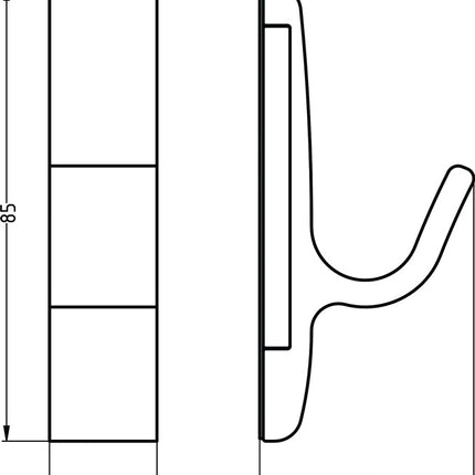 Hermeta Magnet-Mantelhaken 0150 ( 3000283360 ) einfach Ausladung 40 mm Höhe 85 mm