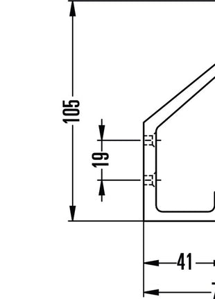 Hermeta Huthaken 0138 ( 3000283348 ) einfach Ausladung 76 mm Höhe 105 mm