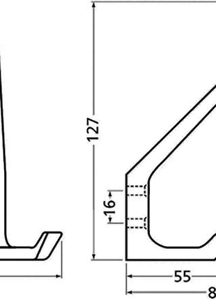 Hermeta Huthaken 0032 ( 3000283322 ) 2 Haken Ausladung 89 mm Höhe 127 mm