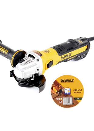 DeWalt DWE 4369-QS 1700W Winkelschleifer 125mm + 10x Trennscheiben Edelstahl flach - Toolbrothers