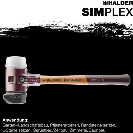 Mazza Halder soft-face SIMPLEX ( 8000794782 ) Lunghezza 405 mm Testa Ø 60 mm