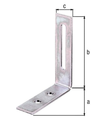 GAH Wspornik regulowany Alberts ( 8001552191 ) długość 65 x 80 mm szerokość 20 mm ocynkowany grubowarstwowo pasywowany