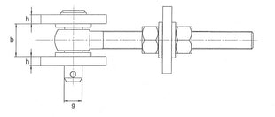 GAH Alberts Paumelle de porte réglable ( 3000255578 ) 190x33x80x150x34x65x22x10mm