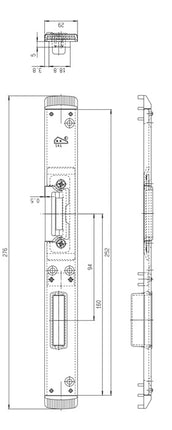Parte di chiusura FUHR ( 3000254358 ) scrocco/bullone destro color argento