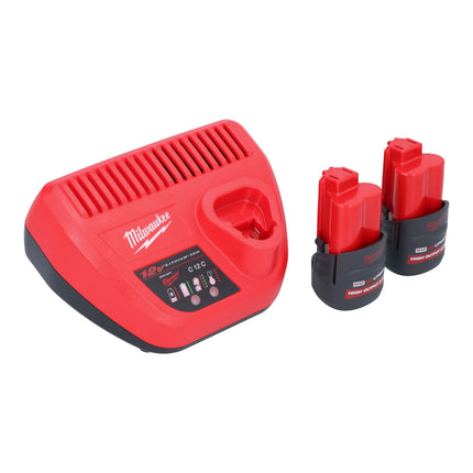 Avvitatore a impulsi a batteria Milwaukee M12 FQID-252 12 V 50 Nm 1/4" brushless + 2x batteria ricaricabile 2,5 Ah + caricatore